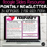 Digital Google Slides Monthly Newsletter Templates