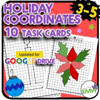 Preview of Digital Google or Print Christmas Holiday Coordinates Math Activity