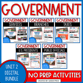 Preview of Digital Government Bundle Branches of Government Taxes Services and More