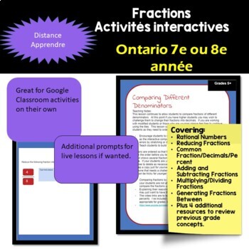 Preview of Digital Grade 7/8 Fractions (New Ontario Math Curriculum 2020)