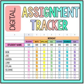 Preview of Digital Gradebook/Assignment Tracker