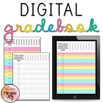 Preview of Digital Gradebook / Assignment Tracker & Checklist - Editable