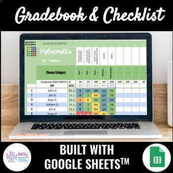 Preview of Digital Gradebook and Checklist with Weighted Averaging for Google Sheets ™