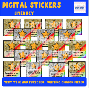 Preview of Digital Grading Stickers - Grade 2 - Text Types And Purposes - Opinion Writing