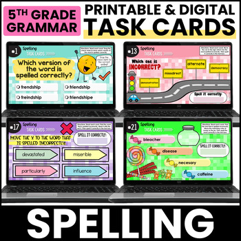 Preview of Digital Grammar Activities - Spelling - 5th Grade