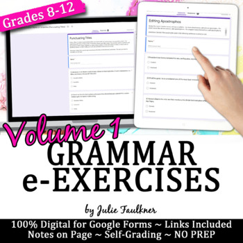 Preview of Digital Grammar Practice, e-Exercises for Google, Vol. 1
