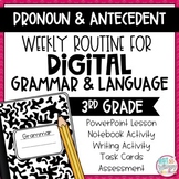 Digital Grammar Third Grade Activities: Pronoun & Antecede