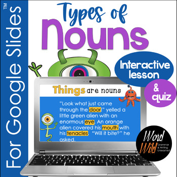 Preview of Digital Grammar Types of Nouns for Google Slides™ Quiz for Google Forms™