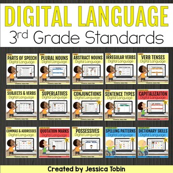 Preview of Digital Grammar and Language Games - 3rd Grade Language and Grammar Bundle