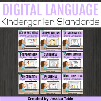 Preview of Digital Grammar and Language Activities Bundle - Kindergarten Language
