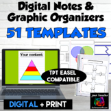 Digital Notes and Graphic Organizer Templates Digital plus