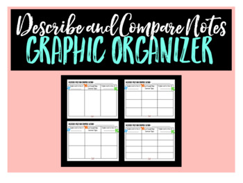 Preview of Digital Graphic Organizers | Reading | Describe and Compare Notes