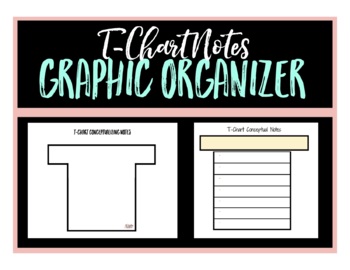 Preview of Digital Graphic Organizers | Reading | T-Chart Notes