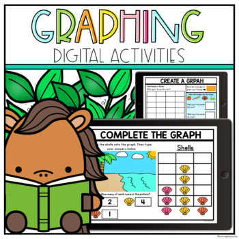 Preview of Digital Graphing Kindergarten & 1st Grade- Graphing, Data, Tallies Google Slides