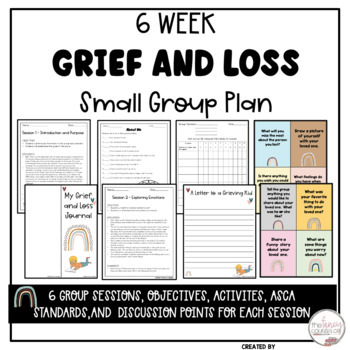 Preview of Digital Grief and Loss Small Group Counseling Lessons Resource Google Slides™