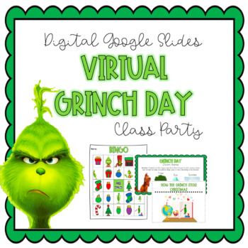 Preview of Digital Grinch Day Party Activities l Google Slides