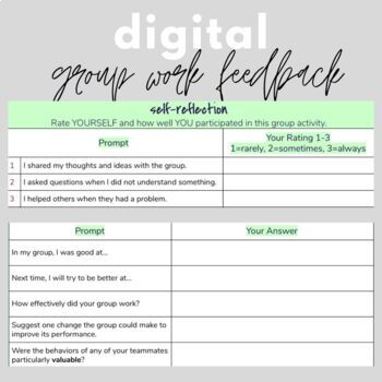 Preview of Digital Group Work Feedback