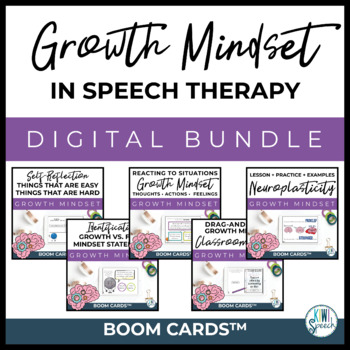 Preview of Digital Growth Mindset in Speech - Boom Card Bundle