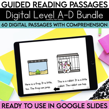 Preview of Level A-D Digital Resources Bundle Guided Reading Passages with Comprehension