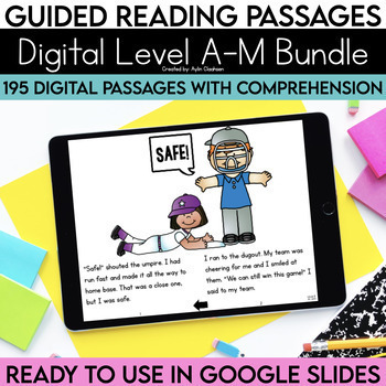 Preview of Level A-M Digital Resources Bundle Guided Reading Passages with Comprehension