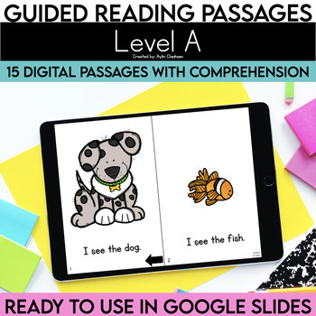 Preview of Level A Digital Resources Guided Reading Passages with Comprehension Questions