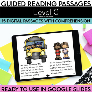 Preview of Level G Digital Resources Guided Reading Passages with Comprehension Questions