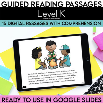 Preview of Level K Digital Resources Guided Reading Passages and Comprehension Questions