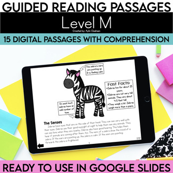 Preview of Level M Digital Resources Guided Reading Passages and Comprehension Questions