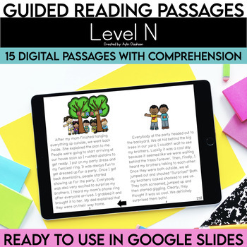 Preview of Level N Digital Resources Guided Reading Passages with Comprehension Questions