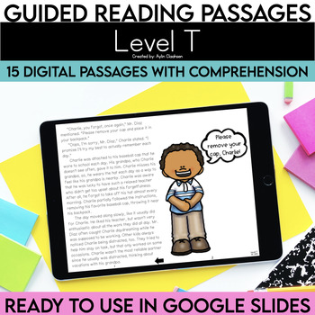 Preview of Level T Digital Resources Guided Reading Passages with Comprehension Questions