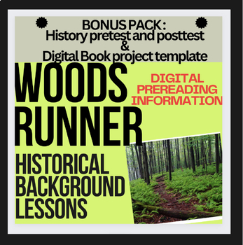 Preview of HISTORICAL BACKGROUND Intro  & EDITABLE BOOK REPORT ppt template,  Woods Runner