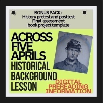 Preview of HISTORICAL BACKGROUND INTRO &  EDITABLE BOOK REPORT  template ACROSS FIVE APRILS