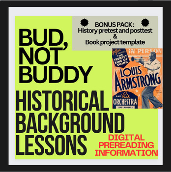 Preview of Digital HISTORICAL BACKGROUND & EDITABLE BOOK REPORT template, BUD, NOT BUDDY