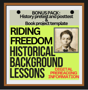 Preview of  HISTORICAL BACKGROUND INTRO &  EDITABLE BOOK REPORT template, RIDING FREEDOM