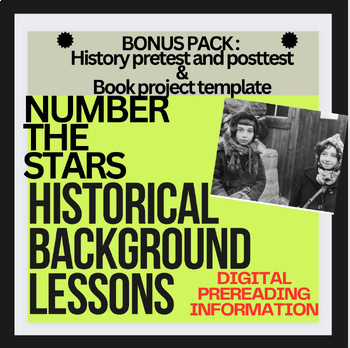Preview of Digital HISTORICAL BACKGROUND & EDITABLE BOOK REPORT  template, NUMBER THE STARS