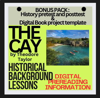 Preview of HISTORICAL BACKGROUND INTRO  & EDITABLE BOOK REPORT  template for novel THE CAY