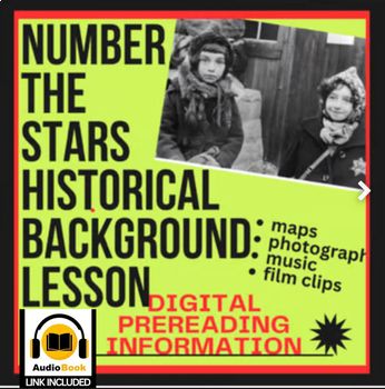 Preview of Digital HISTORICAL BACKGROUND INTRO to novel NUMBER THE STARS music, photos