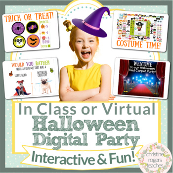 Preview of Halloween Digital Resource Activities Games and Halloween Party Virtual