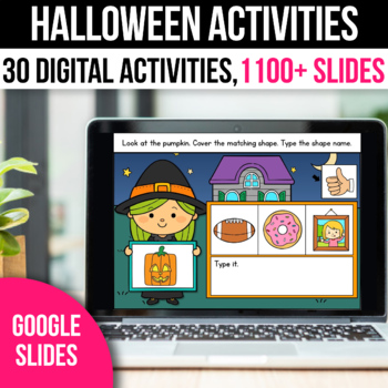 Preview of Digital Halloween Activities Kindergarten Math Games for Google Slides Fall