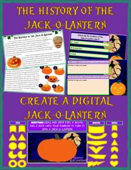 Preview of Digital Halloween Activity (Reading Comprehension & Digital Jack-O-Lantern)