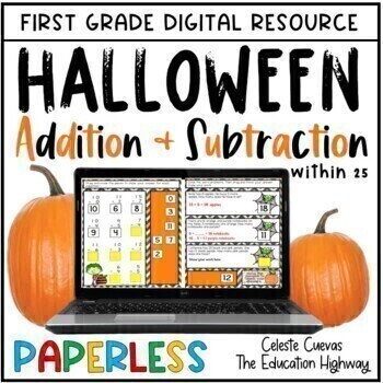 Preview of Digital Halloween Addition and Subtraction within 25