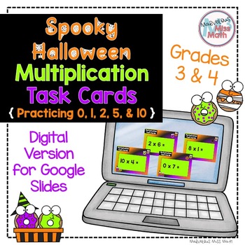 Preview of Digital Halloween Beginning Multiplication Flashcards for Google Slides