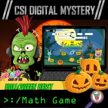 Preview of Digital Halloween Math Activity - CSI Math Mystery Escape Room Game Resource
