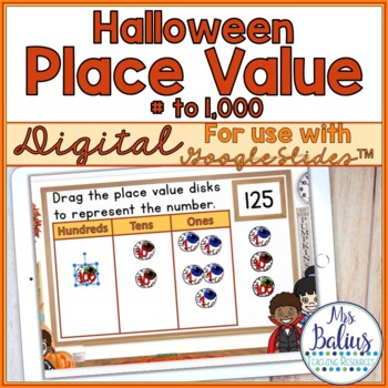 Preview of Digital Halloween Place Value Google Slides™  FREEBIE Numbers to 1,000