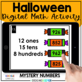 Digital Halloween Place Value Math Game or Task Cards for 