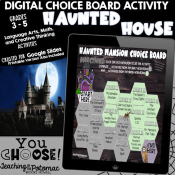 Preview of Digital Halloween Reading and Math - Print and Google Slides