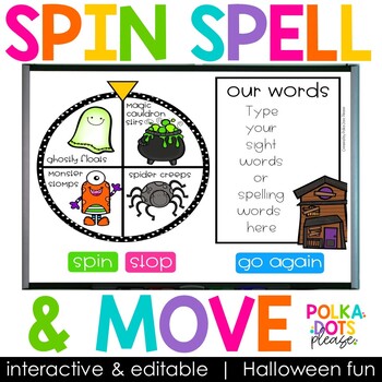 Preview of Digital Halloween Spelling Activities for any list of words for PowerPoint