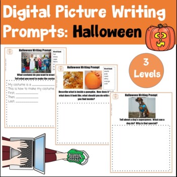 Digital Halloween Writing Prompts Distance Learning | TpT