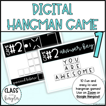 Preview of Digital Hangman Game (1) | Distance Learning | Zoom Games