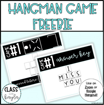Preview of Digital Hangman Game Freebie | Distance Learning